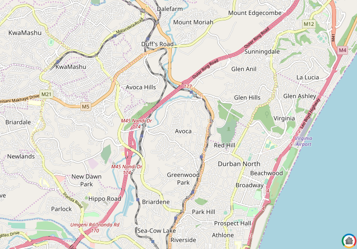 Map location of Avoca
